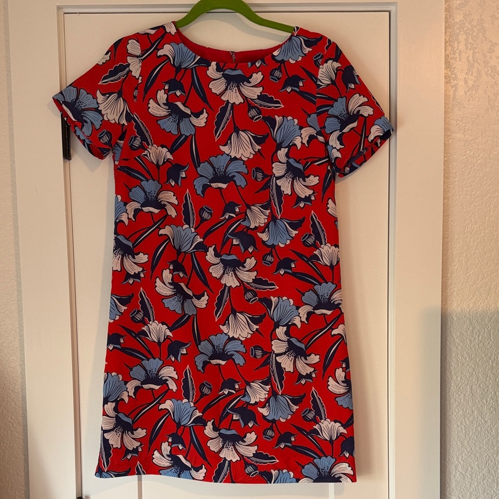 J. Crew Red Floral Dress